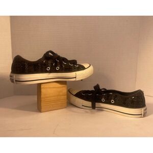Converse All Star Black Sequin Low Top Sneakers Women's Size 5.5 Shoes